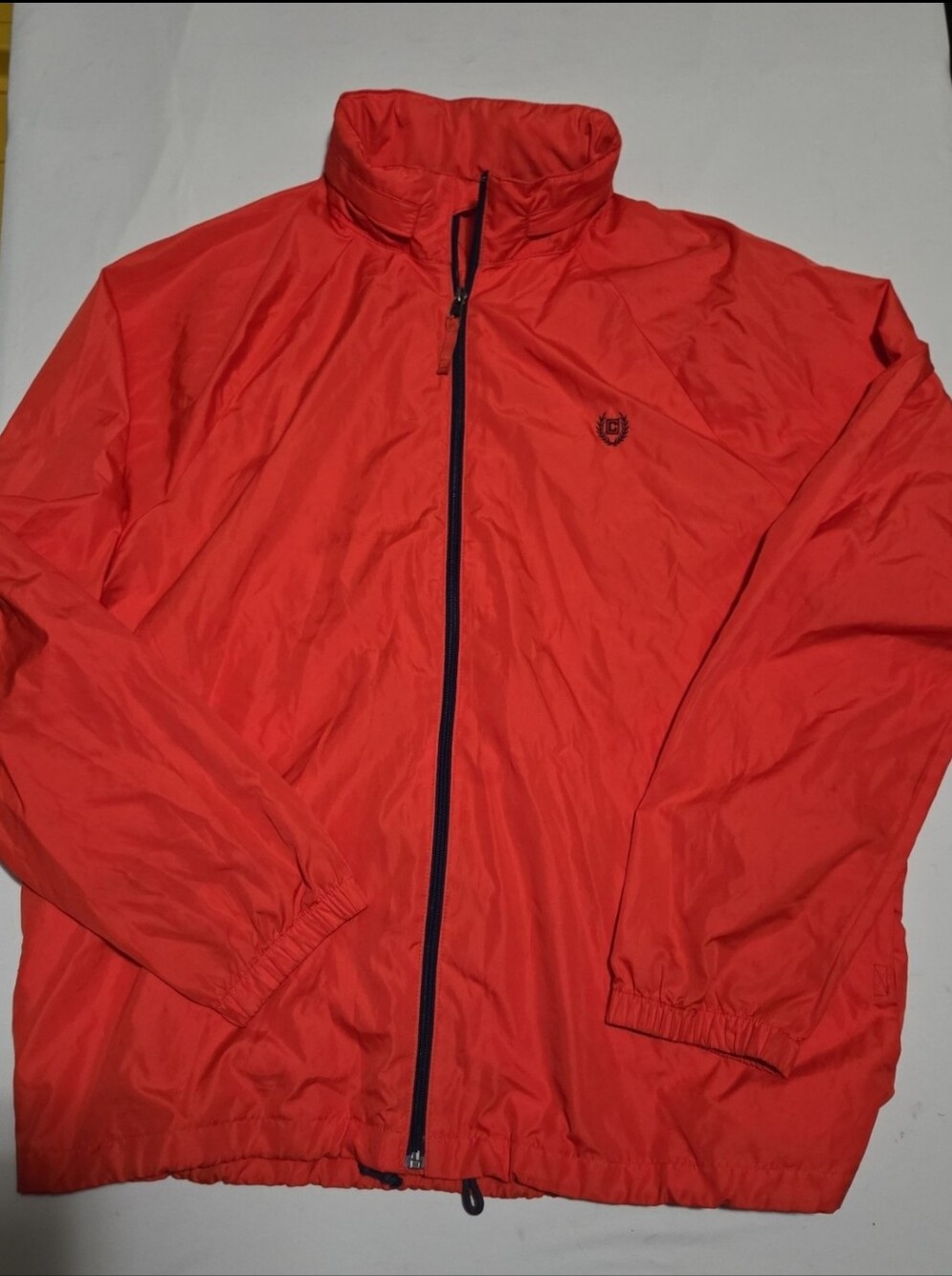 Chaps Men's XL red hooded zip up rain windbreaker jacket #35 - Picture 2 of 3